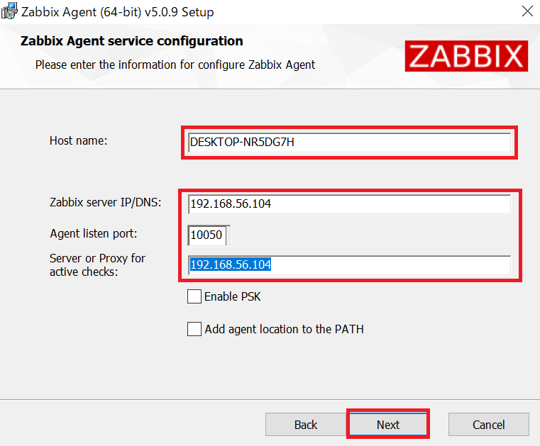zabbix agentのインストール(7)