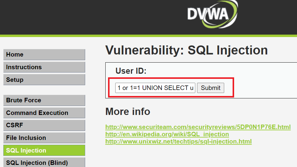 DVWAのSQL Injection脆弱性(5)