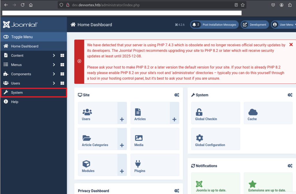 Hack The BoxのWriteup（Devvortex）[Easy] | zerizeriのエンジニア技術ブログ