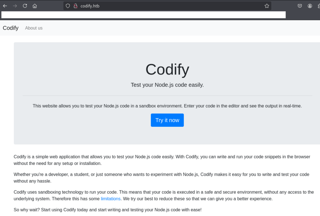 Hack The BoxのWriteup（Codify）[Easy] | zerizeriのエンジニア技術ブログ